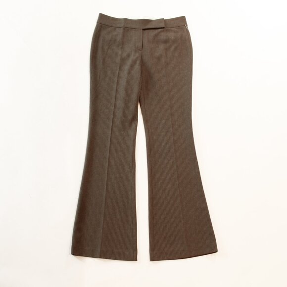 NWT! Tahari Cocoa Pinstripe Dress Pants | Tailored Neutral w Soft Academia Vibe - Picture 3 of 8